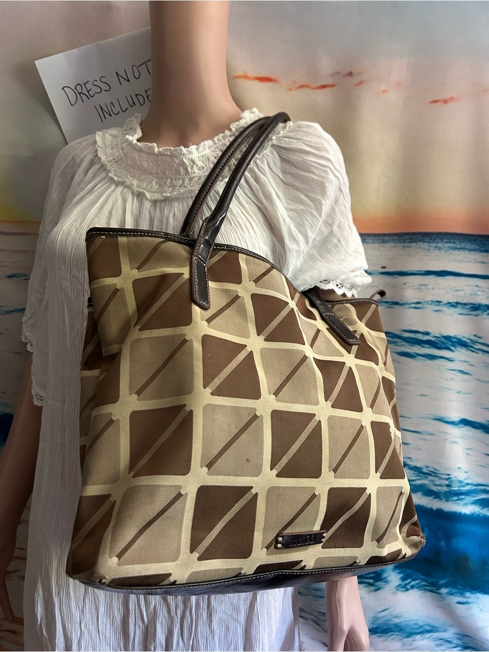 Nine & Co. Women’s Brown Geometric Tote Shoulder Bag